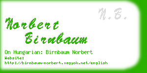 norbert birnbaum business card